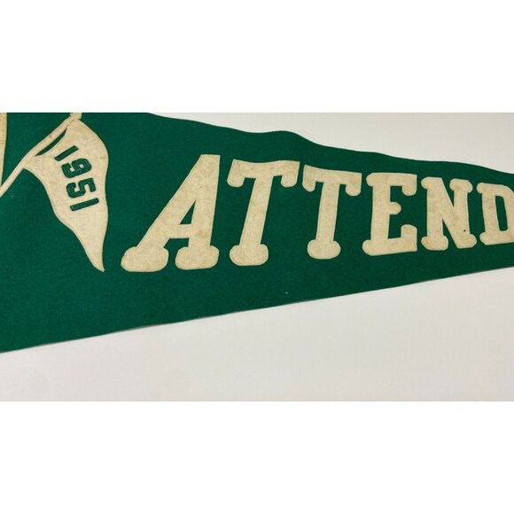 VTG 1951 Catholic High School Baton Rouge, Louisiana - "ATTENDANCE" Felt Pennant - Picture 5 of 8